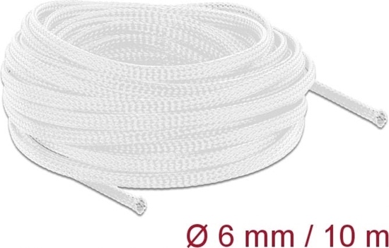 Изображение Delock Braided Sleeve stretchable 10 m x 6 mm white