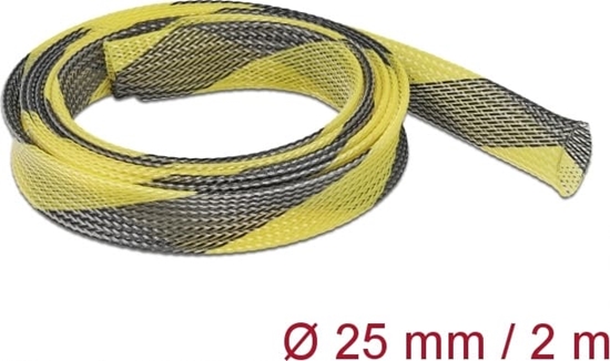 Изображение Delock Braided Sleeve stretchable 2 m x 25 mm black-yellow