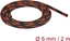 Изображение Delock Braided Sleeve stretchable 2 m x 6 mm black-red