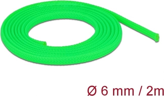 Изображение Delock Braided Sleeve stretchable 2 m x 6 mm green