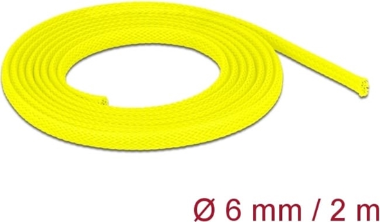 Изображение Delock Braided Sleeve stretchable 2 m x 6 mm yellow