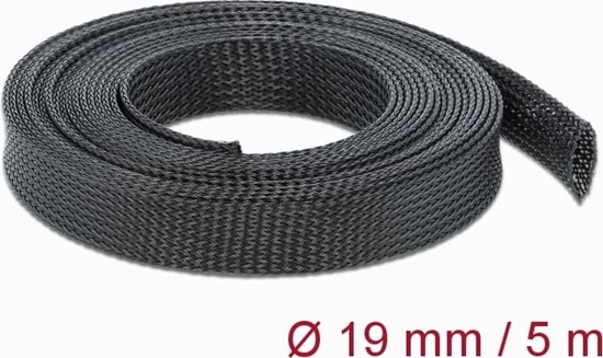 Изображение Delock Braided Sleeve stretchable 5 m x 19 mm black