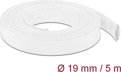 Picture of Delock Braided Sleeve stretchable 5 m x 19 mm white
