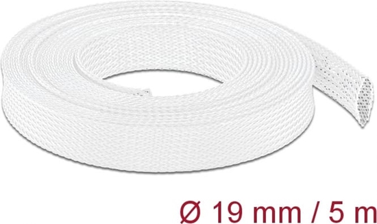 Picture of Delock Braided Sleeve stretchable 5 m x 19 mm white