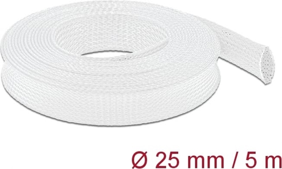 Picture of Delock Braided Sleeve stretchable 5 m x 25 mm white