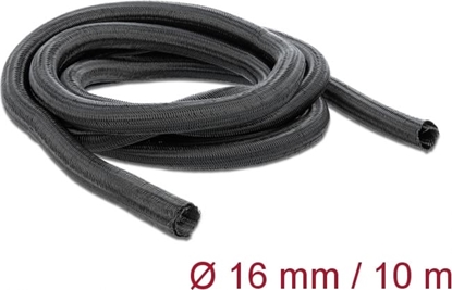 Picture of Delock Braided Sleeving self-closing 10 m x 16 mm black