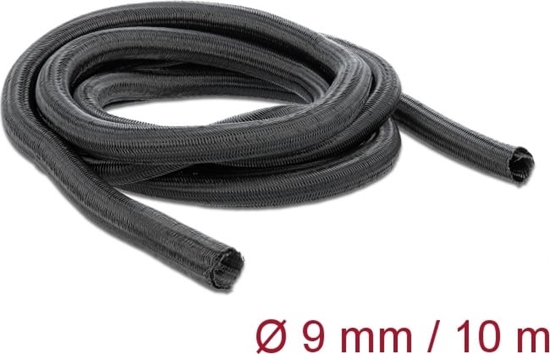 Picture of Delock Braided Sleeving self-closing 10 m x 9 mm black