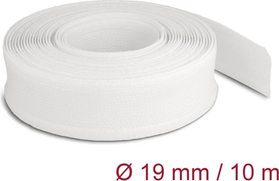 Изображение Delock Braided Sleeving with Hook-and-Loop Fastener 10 m x 19 mm white