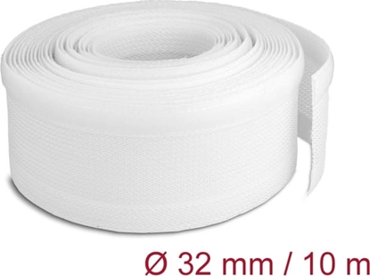 Изображение Delock Braided Sleeving with Hook-and-Loop Fastener 10 m x 32 mm white