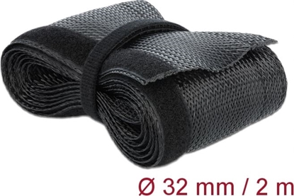 Изображение Delock Braided Sleeving with Hook-and-Loop Fastener 2 m x 32 mm black
