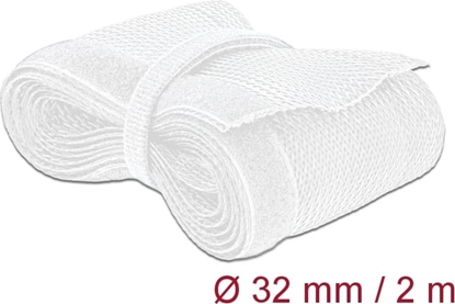 Изображение Delock Braided Sleeving with Hook-and-Loop Fastener 2 m x 32 mm white