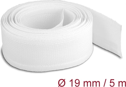 Изображение Delock Braided Sleeving with Hook-and-Loop Fastener 5 m x 19 mm white