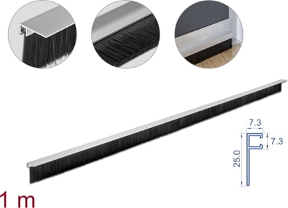 Изображение Delock Brush strip 40 mm with aluminium profile angled - length 1 m