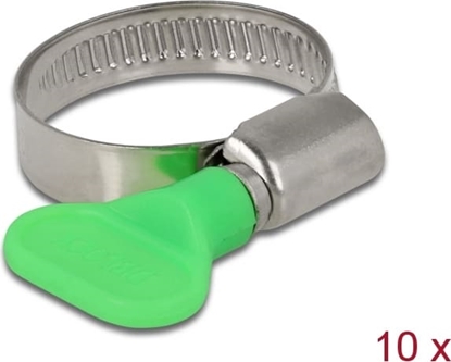 Picture of Delock Butterfly Hose Clamp 22 - 32 mm 10 pieces green