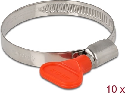 Picture of Delock Butterfly Hose Clamp 40 - 60 mm 10 pieces red