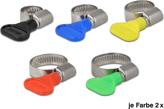 Picture of Delock Butterfly Hose Clamp Set 10 pieces assorted colours