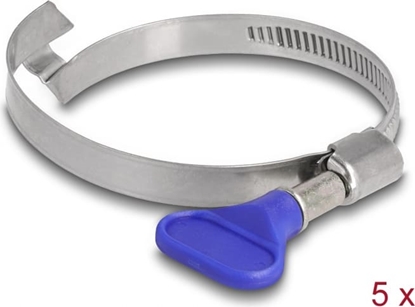Picture of Delock Butterfly Hose Clamp stainless 400 steel with bridge left-handed 50 - 65 mm 5 pieces