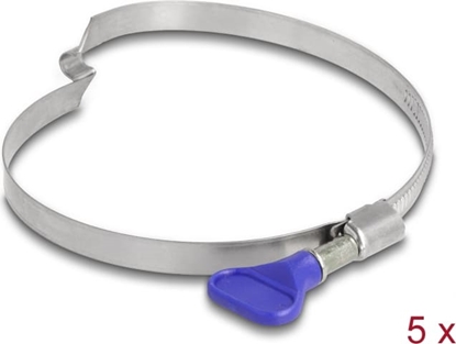 Picture of Delock Butterfly Hose Clamp stainless 400 steel with bridge right-handed 80 - 100 mm 5 pieces