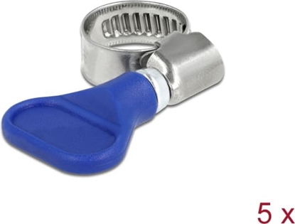 Picture of Delock Butterfly Hose Clamp stainless steel 400 SS 10 - 16 mm 5 pieces blue