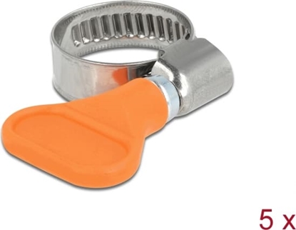 Picture of Delock Butterfly Hose Clamp stainless steel 400 SS 12 - 20 mm 5 pieces orange