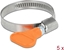Picture of Delock Butterfly Hose Clamp stainless steel 400 SS 30 - 45 mm 5 pieces orange
