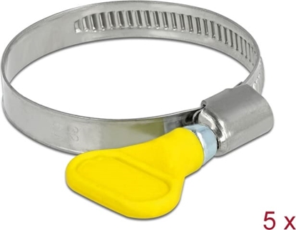 Picture of Delock Butterfly Hose Clamp stainless steel 400 SS 32 - 50 mm 5 pieces yellow