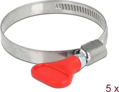 Picture of Delock Butterfly Hose Clamp stainless steel 400 SS 40 - 60 mm 5 pieces red