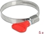 Изображение Delock Butterfly Hose Clamp stainless steel 400 SS 40 - 60 mm 5 pieces red