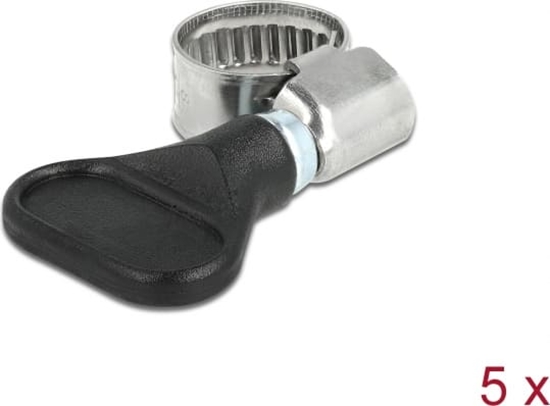 Picture of Delock Butterfly Hose Clamp stainless steel 400 SS 8 - 12 mm 5 pieces black