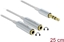 Attēls no Delock Cable audio splitter stereo jack male 3.5 mm 3 pin > 2 x stereo jack female 3.5 mm 3 pin 25 cm
