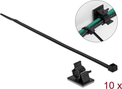 Picture of Delock Cable Clamp 25 x 18 mm with Cable Tie L 200 x W 3.6 mm black