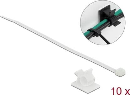 Picture of Delock Cable Clamp 25 x 18 mm with Cable Tie L 200 x W 3.6 mm white