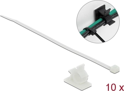 Изображение Delock Cable Clamp 37 x 18 mm with Cable Tie L 300 x W 4.8 mm white