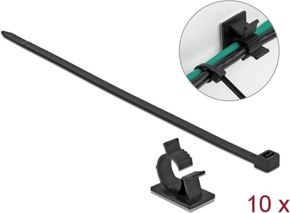 Изображение Delock Cable Clamp 41 x 25 mm with Cable Tie L 250 x W 7.2 mm black