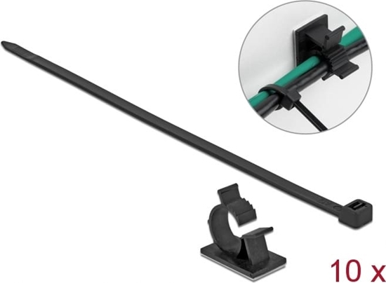 Изображение Delock Cable Clamp 41 x 25 mm with Cable Tie L 250 x W 7.2 mm black