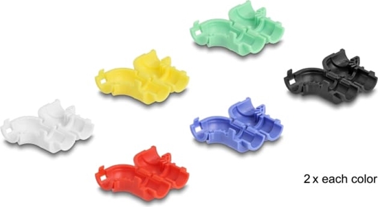 Picture of Delock Cable Clips for Angling 12 pieces assorted colours