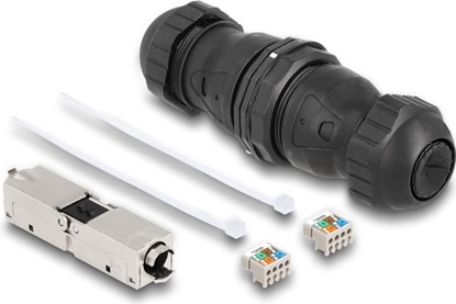 Picture of Delock Cable connector LSA to LSA Cat.6A IP68 dust and waterproof black