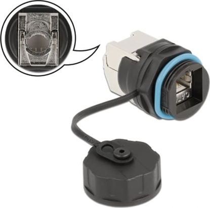 Picture of Delock Cable Connector RJ45 jack to Cat.6A LSA with protective cap waterproof