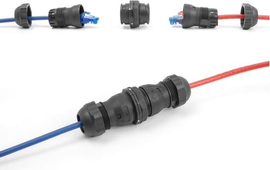 Picture of Delock Cable Connector RJ45 jack to RJ45 jack Cat.6A IP68 dust and waterproof