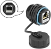 Picture of Delock Cable Connector RJ45 jack to RJ45 jack Cat.6A with protective cap waterproof