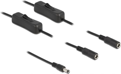 Изображение Delock Cable DC 5.5 x 2.1 mm male to 2 x DC female with switch 1 m