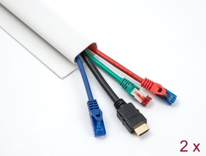 Picture of Delock Cable Duct for under-table mounting 57 x 25 mm - length 400 mm 2 pieces white