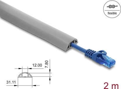 Picture of Delock Cable Duct PVC flexible 30 x 10 mm - length 2 m grey