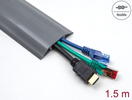 Picture of Delock Cable Duct PVC flexible 50 x 13 mm - length 1.5 m grey