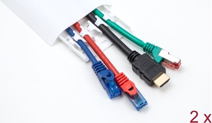 Picture of Delock Cable Duct self-adhesive with cable fixing 85 x 10 mm - length 300 mm 2 pcs white