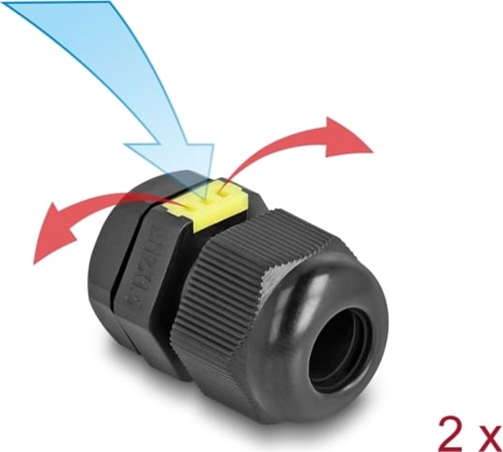 Picture of Delock Cable Gland M12 with ventilation IP68 dust and waterproof black 2 pieces