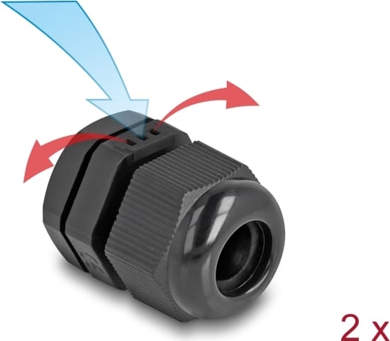Picture of Delock Cable Gland M16 with ventilation IP68 dust and waterproof black 2 pieces