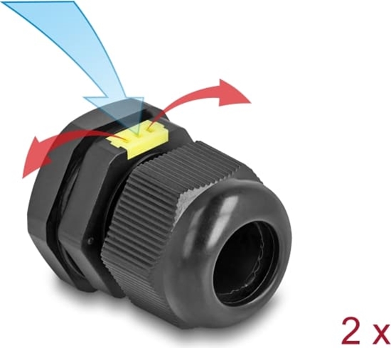 Picture of Delock Cable Gland M20 with ventilation IP68 dust and waterproof black 2 pieces