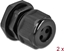 Picture of Delock Cable Gland PG13.5 for round cable with three cable entries black 2 pieces