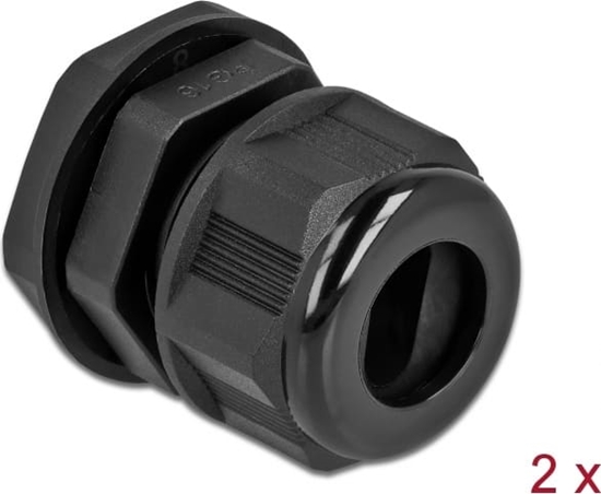 Picture of Delock Cable Gland PG16 for flat cable black 2 pieces
